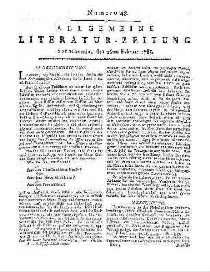 [Salzmann, C. G.]: Reisen der Salzmannischen Zöglinge. Bd. 1. Leipzig: Crusius 1784