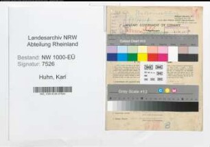 Entnazifizierung Karl Huhn, geb. 13.11.1891 (Verw.Oberinspektor)