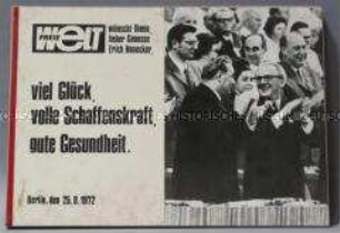 Mappe zum 60. Geburtstag von Erich Honecker