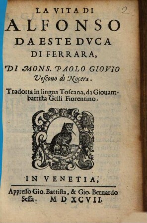 La vita di Alfonso da Este Duca di Ferrara