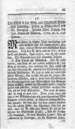 Der Christ in der Welt. T.2.