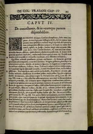 Caput IV. De coniectaneis, & in utramque partem disputabilibus.