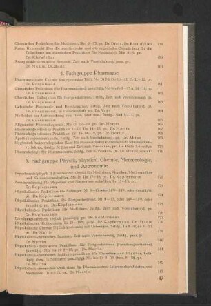 5. Fachgruppe Physik, physikal. Chemie, Meteorologie, und Astronomie