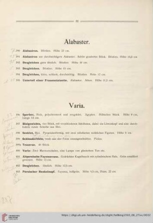 Varia (Nr. 396-403)