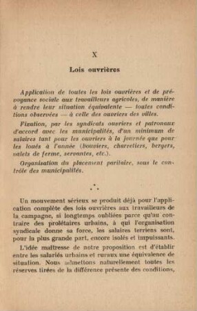 X Lois ouvrières