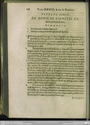 Titulus XXXIII. De Officio Comitis Rerum privatarum