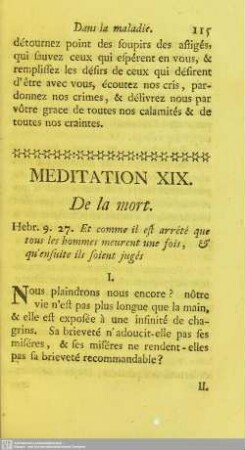 Meditation XIX. De la mort