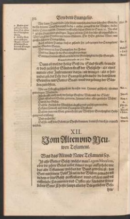 XII. Vom Alten und Neuwen Testament.