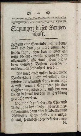 Satzungen dieser Bruderschaft.