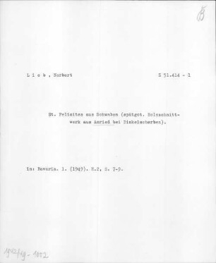 Alter Realkatalog (1501-1952), Teil Bayern, Anr-Anz. Anr-Anz - BSB Cbm Cat. 805(1 b Anr-Anz