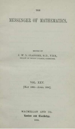 25: Messenger of mathematics