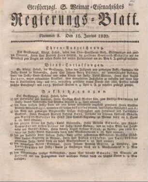 Nr. 8 : 16. Junius 1820