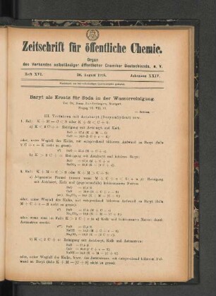 Heft XVI. 30. August 1918