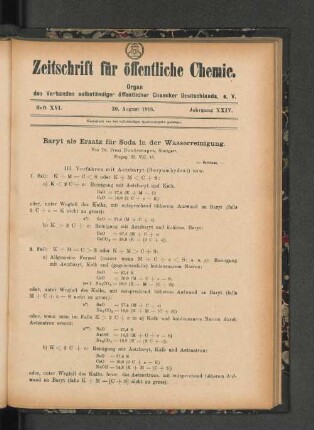 Heft XVI. 30. August 1918
