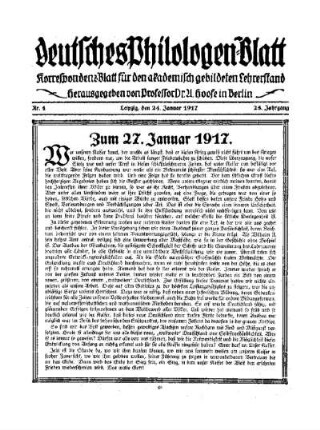 Zum 27. Januar 1917
