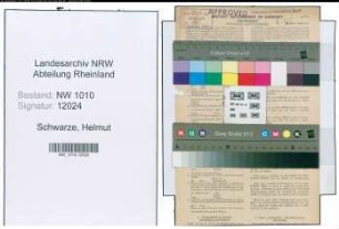 Entnazifizierung Helmut Schwarze , geb. 14.04.1909 (Studienrat)