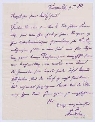 Schreiben an Hermann Muthesius (Brief)