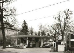 Dresden-Neustadt, Bautzner Straße 72. Minol-Tankstelle. Straßenansicht