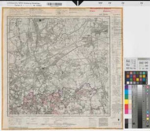 Katasteramt Bochum  Kreis Bochum, Meßtischblatt Herne 4409, Farbige Einzeichnung mit Namensliste