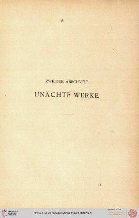 Zweiter Abschnitt: Unächte Werke