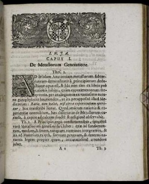 Caput I. De Metallorum Generatione.