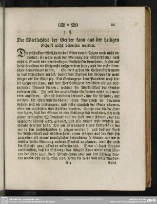 3. §. Die Wirklichkeit der Geister kann aus der heiligen Schrift nicht bewiesen werden