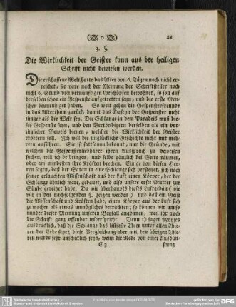 3. §. Die Wirklichkeit der Geister kann aus der heiligen Schrift nicht bewiesen werden