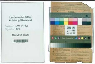 Entnazifizierung Herta Allendorf , geb. 13.07.1906 (Kontoristin)