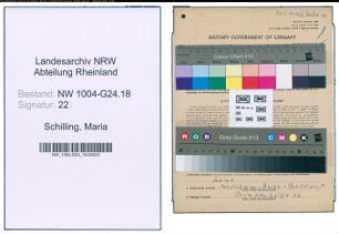 Entnazifizierung Maria Schilling , geb. 23.10.1887 (Gesellschafterin)