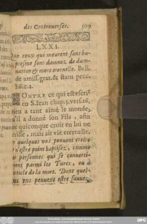 LXXI. Que ceux qui meurent sans baptesme sont damnez de damnation & mort eternelle. ...