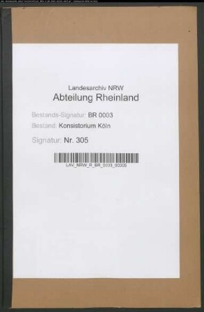 Grenzstreitigkeiten zwischen den beiden reformierten Pfarrern in Velbert und Langenberg