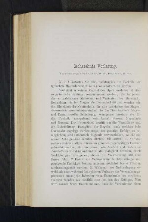 Sechzehnte Vorlesung. Verwundungen der Leber, Milz, Pancreas, Niere