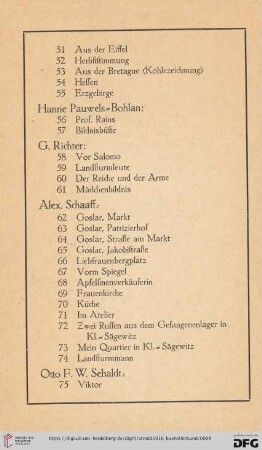 Alex. Schaaff (Nr. 62-74)