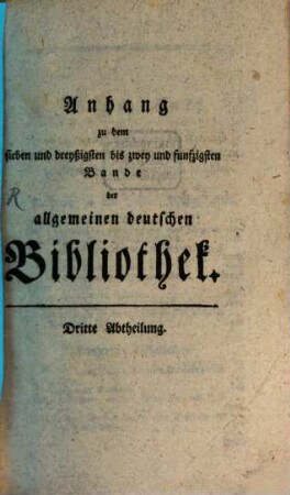 Allgemeine deutsche Bibliothek. 37/52,3. 1778/81