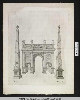 Architektonische Konstruktion für den Prinzen Johann Wilhelm zur Rektoratsübergabe 1688