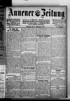 Annener Zeitung : verbunden mit der Annener Volkszeitung : Anzeigenblatt für Witten-Annen und die Stadtteile Rüdinghausen, Stockum und Düren