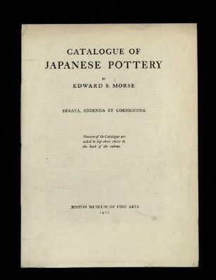 Catalogue of Japanese pottery