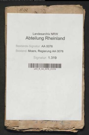 Vikarien zu Rheinberg und deren Pächter Joris gegen Nerwyck zu Baerl wegen des Vikarienlandes zu Baerl und rückständigen Pachtzinses I