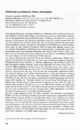 Fehlbrände von Schüsseln, Tellern, Steertpötten