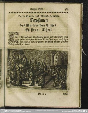 Derer Gnad- und Wunder-vollen Brosamen des Marianischen Tisches Eiffter Theil
