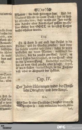 Cap. IV. Der Juden Lästerungen wider die Christliche Obrigkeit/ und dero Ampt.