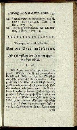 Dreyzehnter Abschnitt. Von der Erde insbesondere.