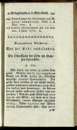 Dreyzehnter Abschnitt. Von der Erde insbesondere.