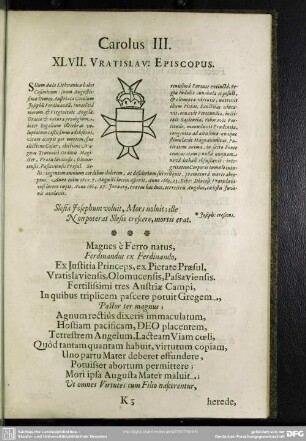 Carolus III. XLVII. Vratislav. Episcopus