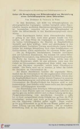 15: Ueber die Verwendung von Silberphosphat zur Herstellung eines Celloїdinpapieres ohne Chlorsilber