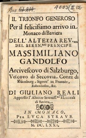 Il Trionfo generoso