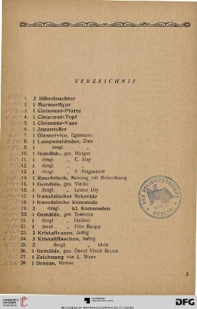 Verzeichnis (Nr. 1-481)