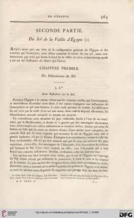 Seconde partie. Du Sol de la Vallée d'Égypte (1)