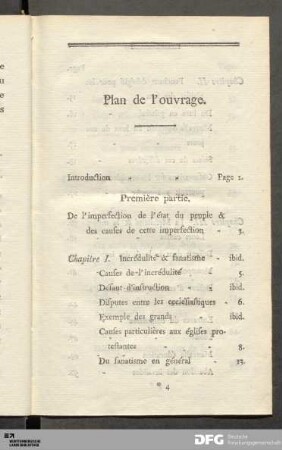Plan de l'ouvrage.