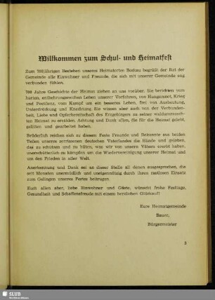 Willkommen zum Schul- und Heimatfest